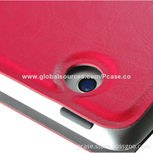 Folio Leather Cases for iPad 2 with Sleep and Wake Up Functions, UV/Rubber Coating